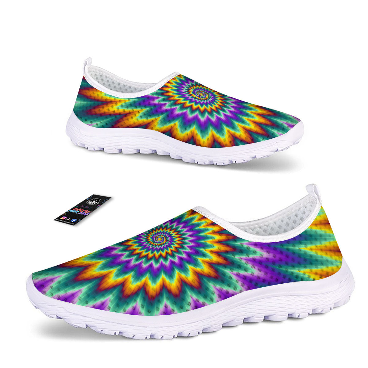 Illusion Optical Rave Psychedelic Nurse Shoes-grizzshop