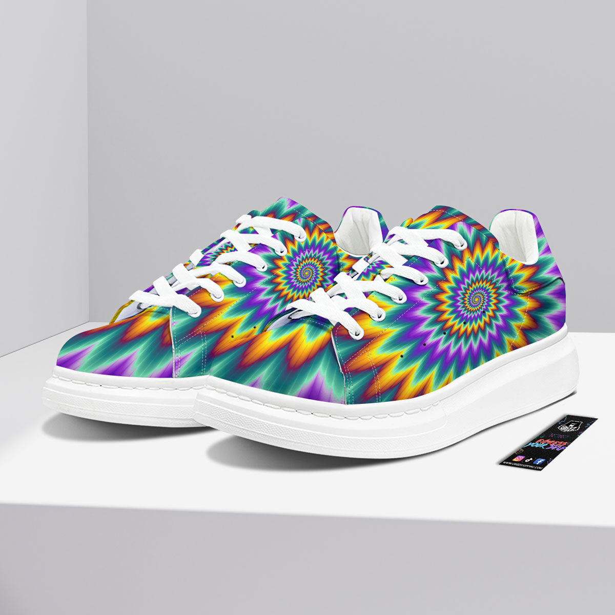 Illusion Optical Rave Psychedelic Platform Shoes-grizzshop