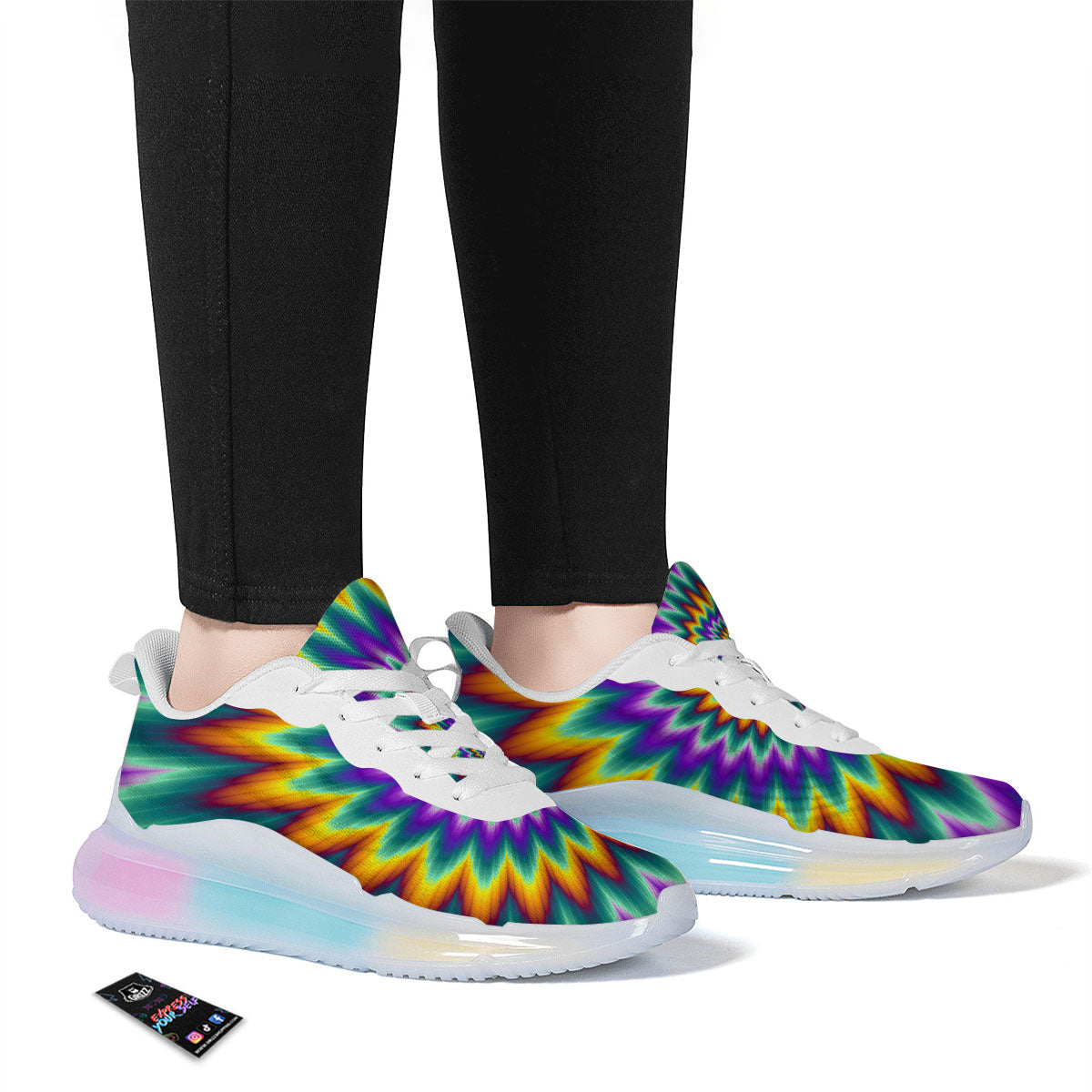 Illusion Optical Rave Psychedelic Running Sneakers-grizzshop
