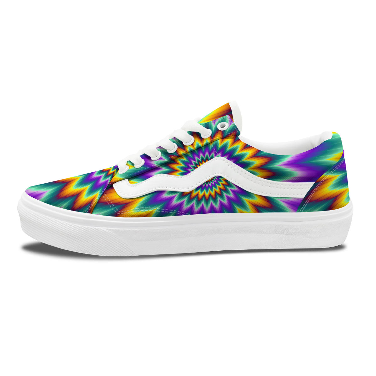 Illusion Optical Rave Psychedelic Skate Shoes-grizzshop