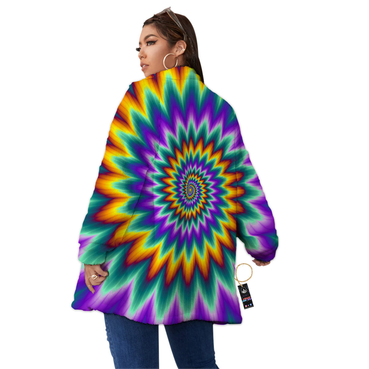 Illusion Optical Rave Psychedelic Women's Sherpa Jacket-grizzshop