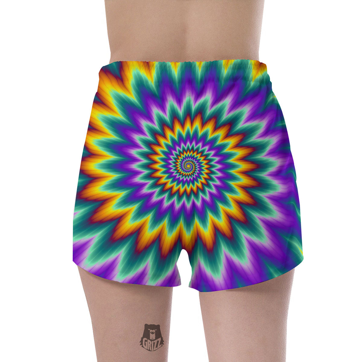 Illusion Optical Rave Psychedelic Women's Shorts-grizzshop