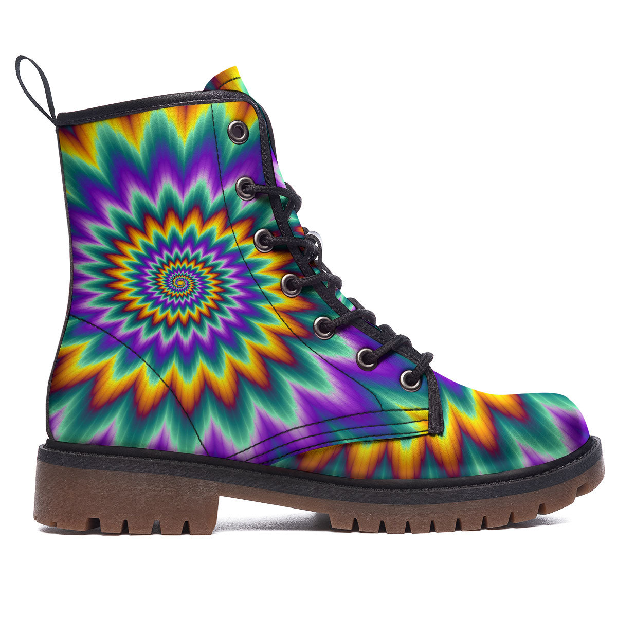 Illusion Optical Rave Psychedelic Work Boots-grizzshop