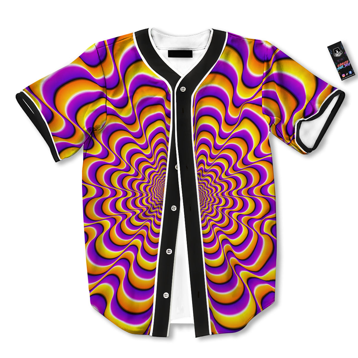 Illusion Optical Wave Psychedelic Baseball Jersey-grizzshop