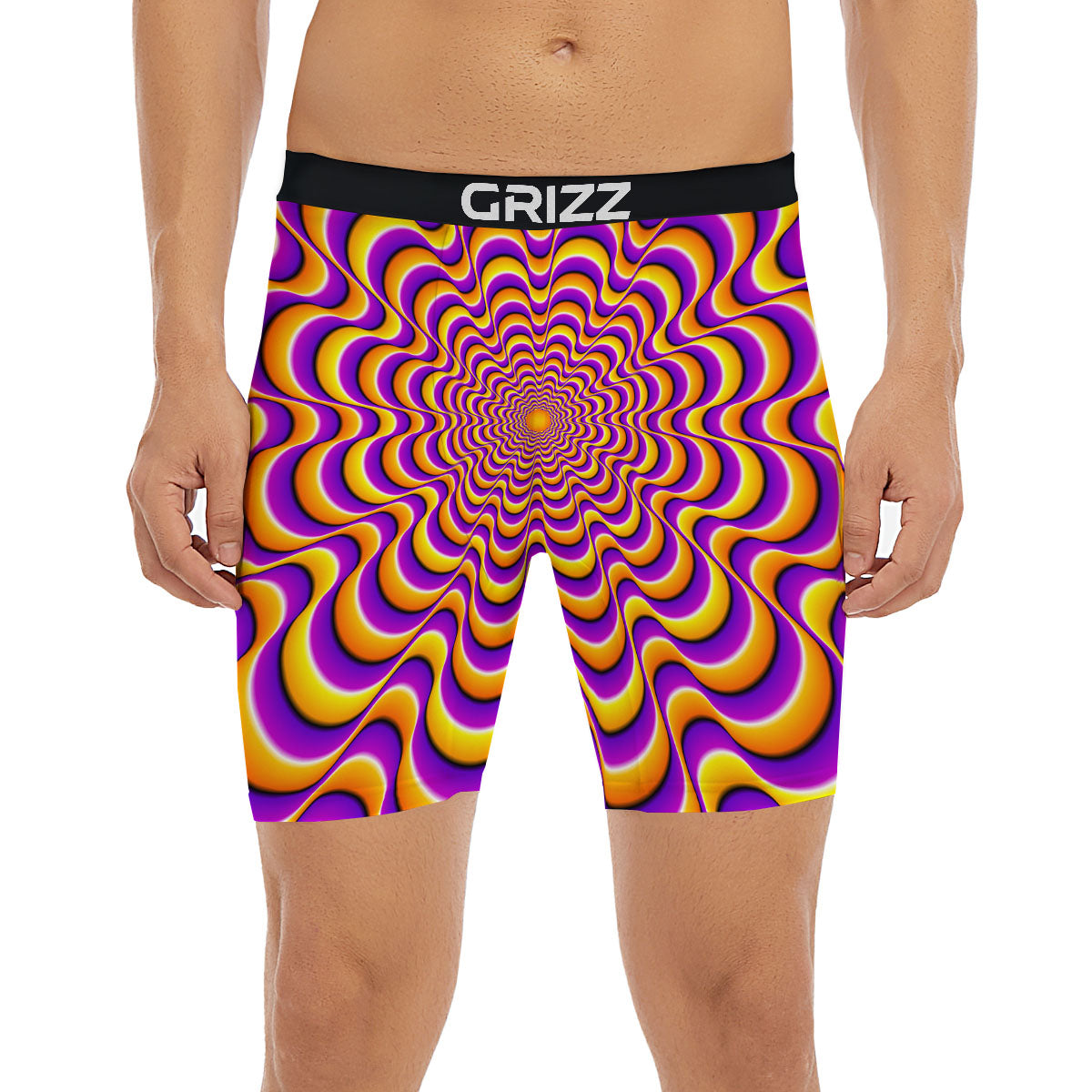 Illusion Optical Wave Psychedelic Boxer Briefs-grizzshop