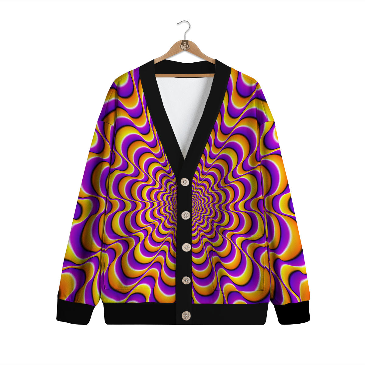 Illusion Optical Wave Psychedelic Cardigan-grizzshop