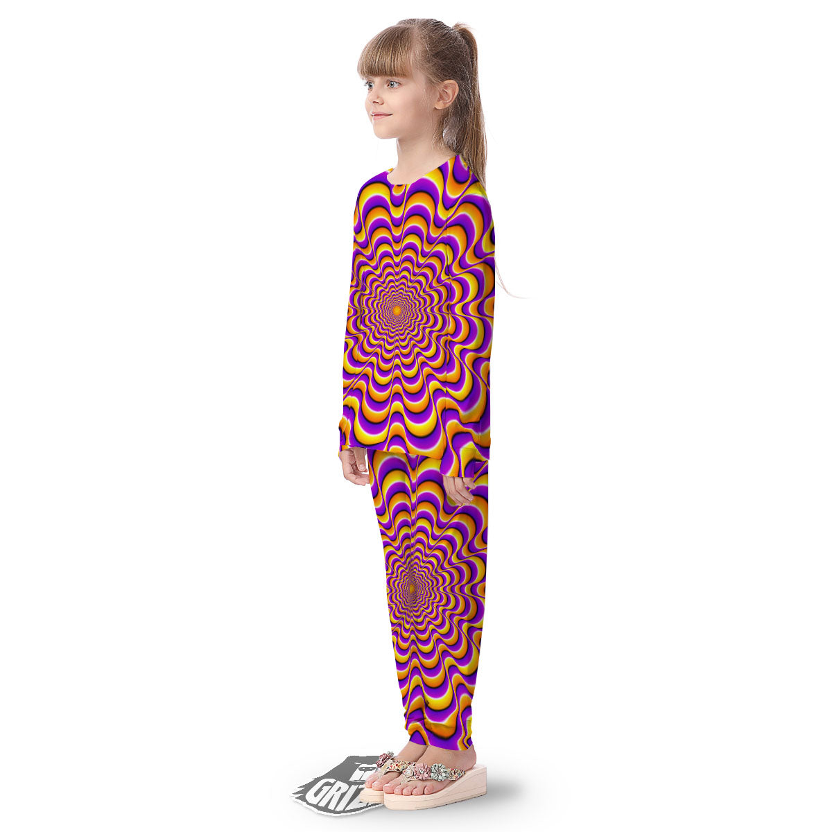 Illusion Optical Wave Psychedelic Kid's Pajamas-grizzshop