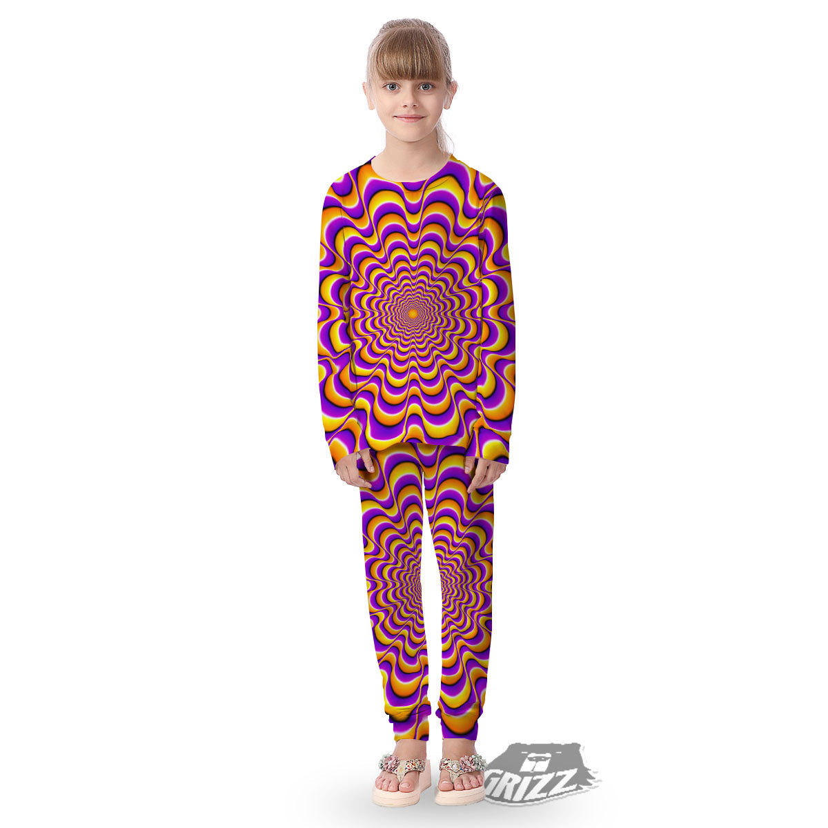 Illusion Optical Wave Psychedelic Kid's Pajamas-grizzshop