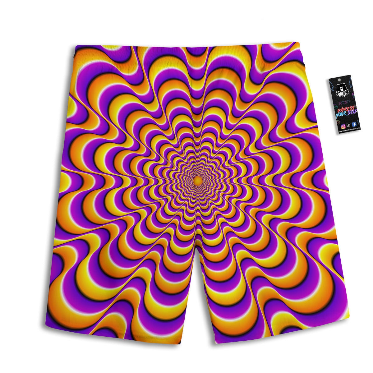 Illusion Optical Wave Psychedelic Men's Athletic Shorts