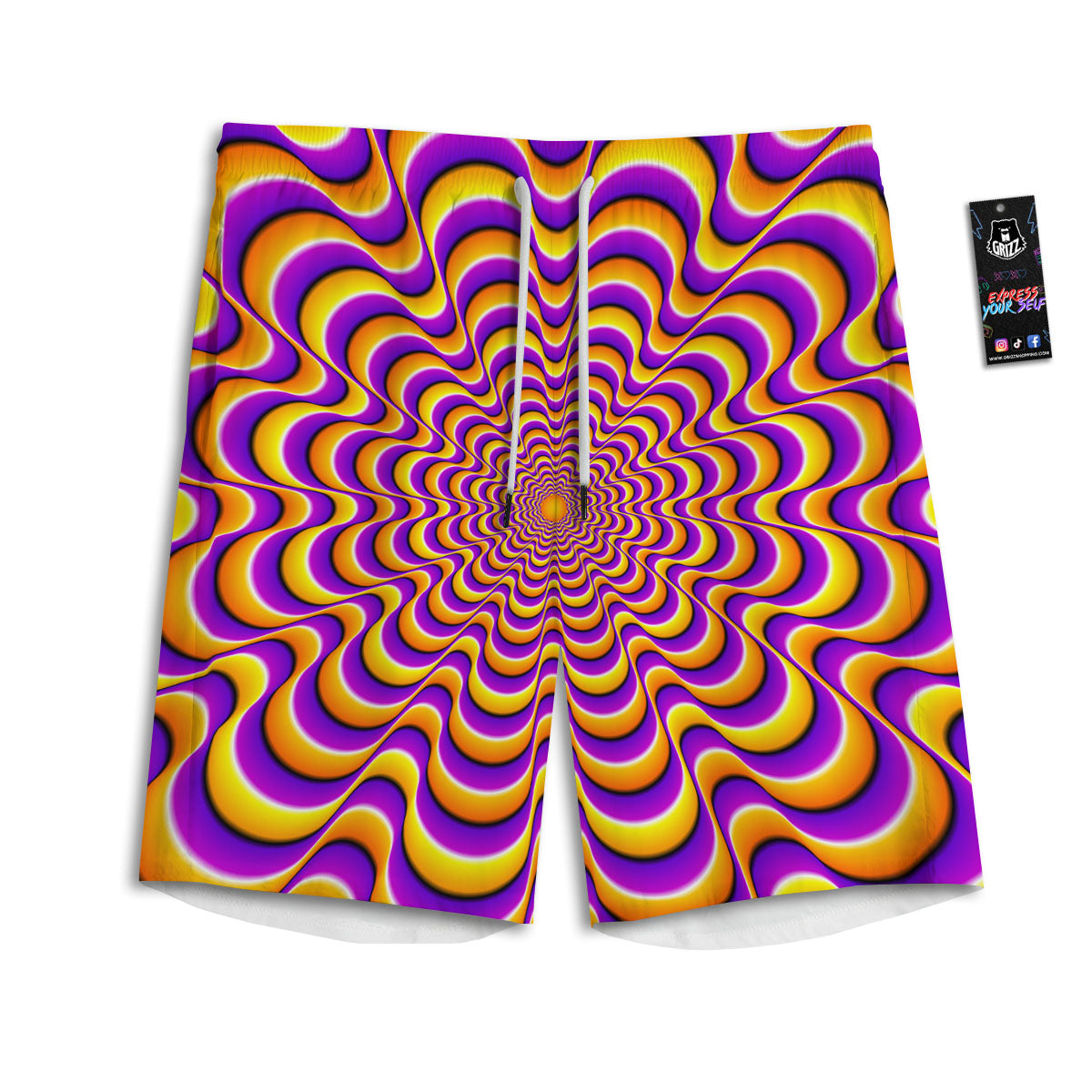 Illusion Optical Wave Psychedelic Men's Athletic Shorts