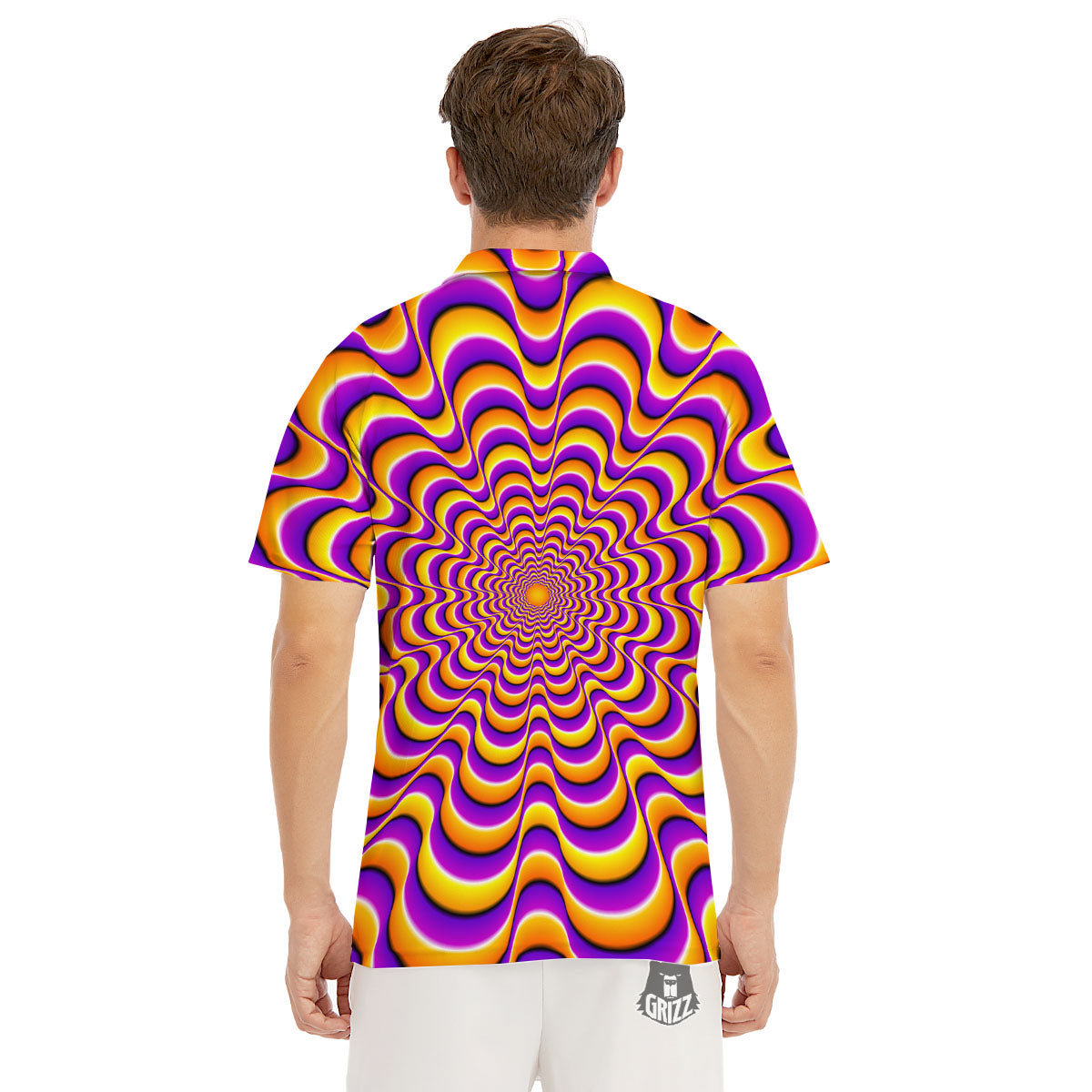 Illusion Optical Wave Psychedelic Men's Golf Shirts-grizzshop