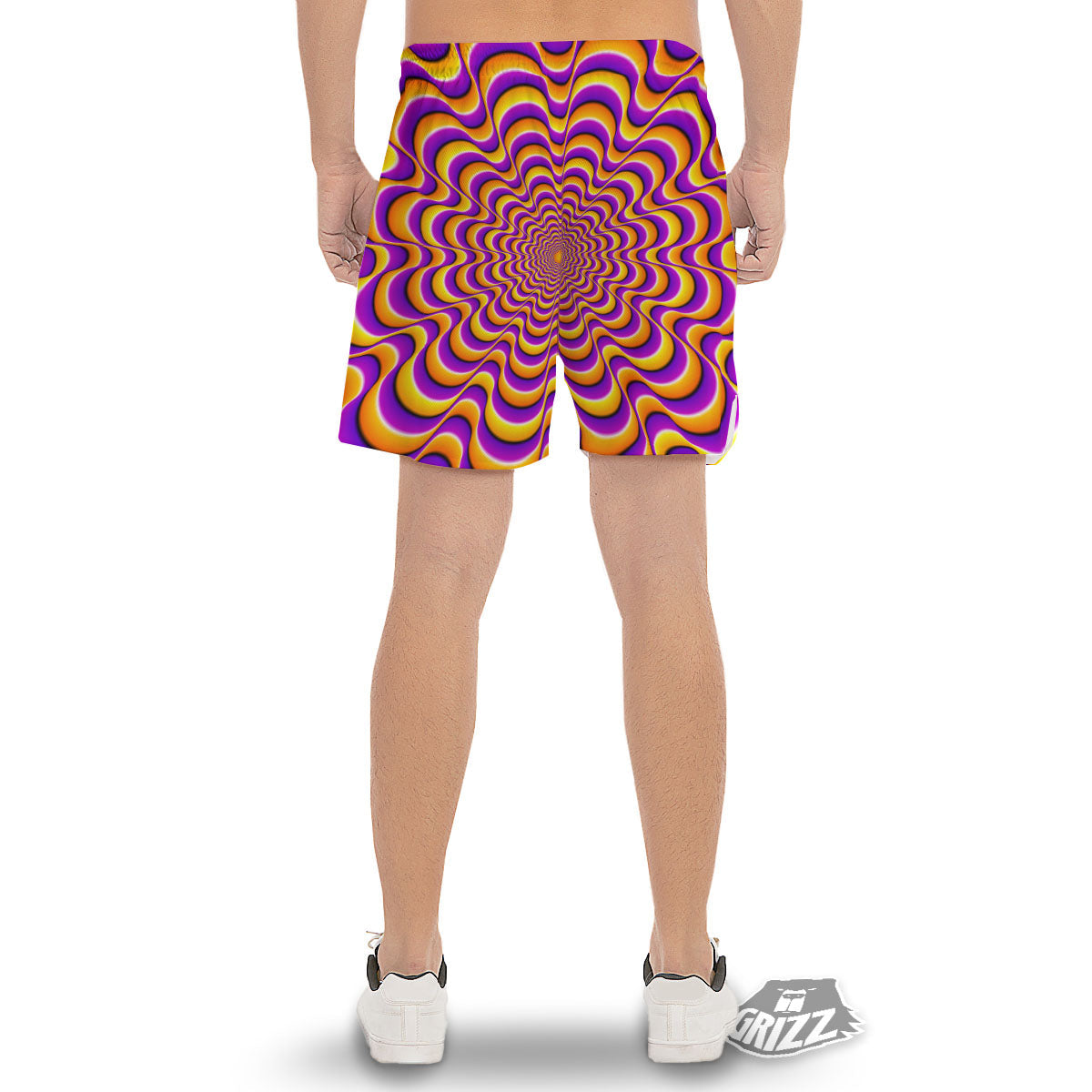 Illusion Optical Wave Psychedelic Men's Gym Shorts-grizzshop
