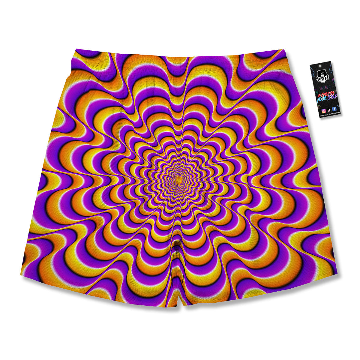 Illusion Optical Wave Psychedelic Men's Running Shorts-grizzshop