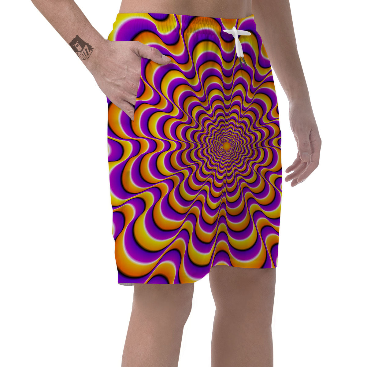 Illusion Optical Wave Psychedelic Men's Shorts-grizzshop