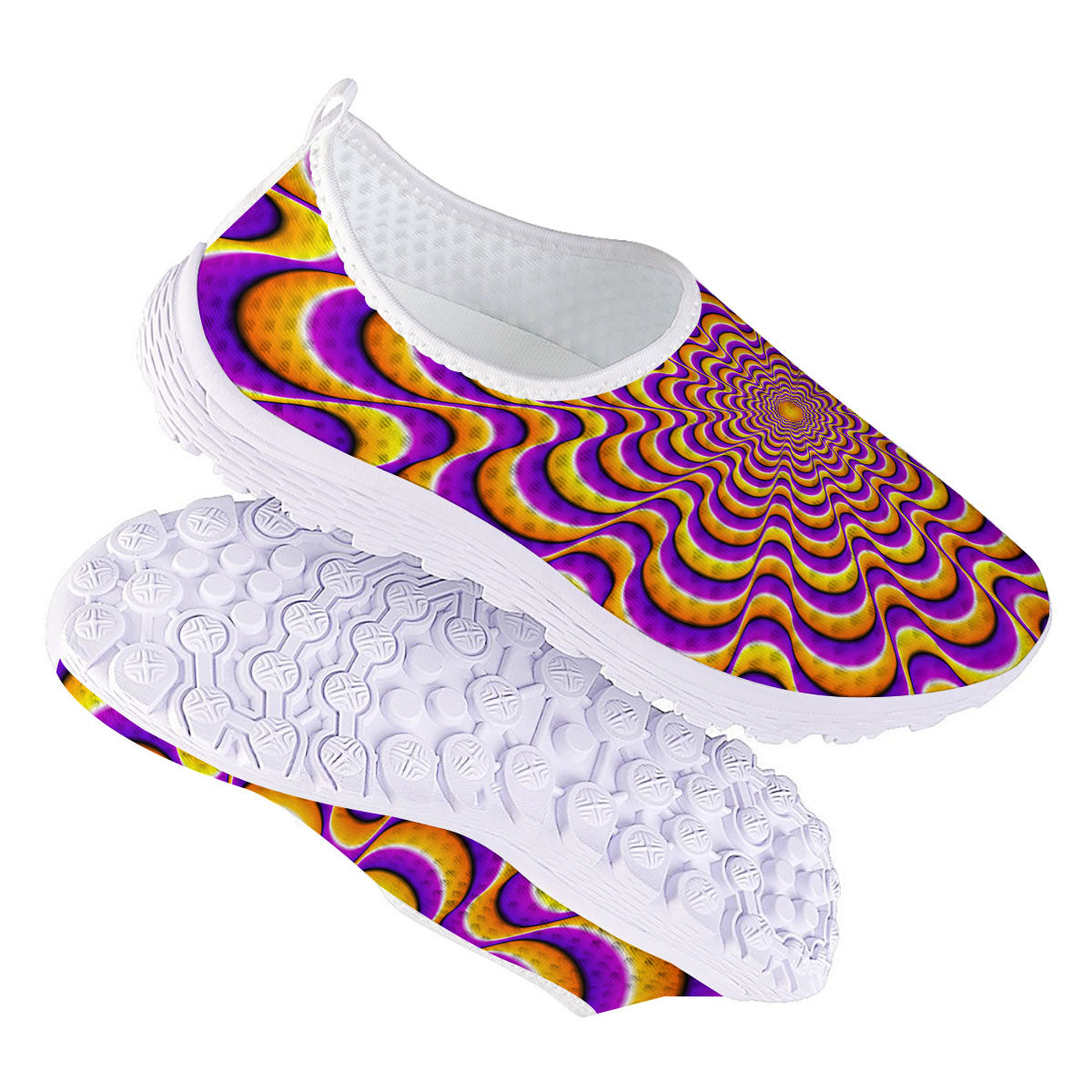 Illusion Optical Wave Psychedelic Nurse Shoes-grizzshop
