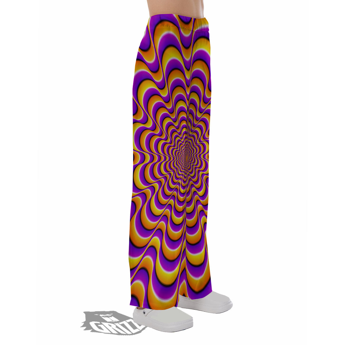 Illusion Optical Wave Psychedelic Pajama Pants-grizzshop