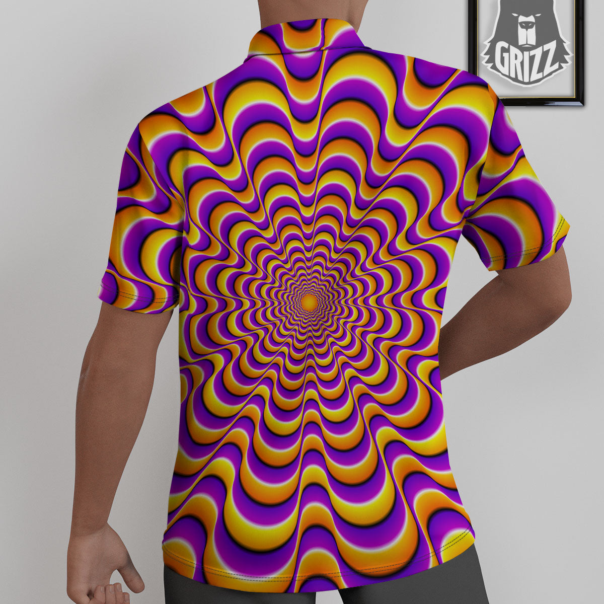 Illusion Optical Wave Psychedelic Untucked Shirts-grizzshop