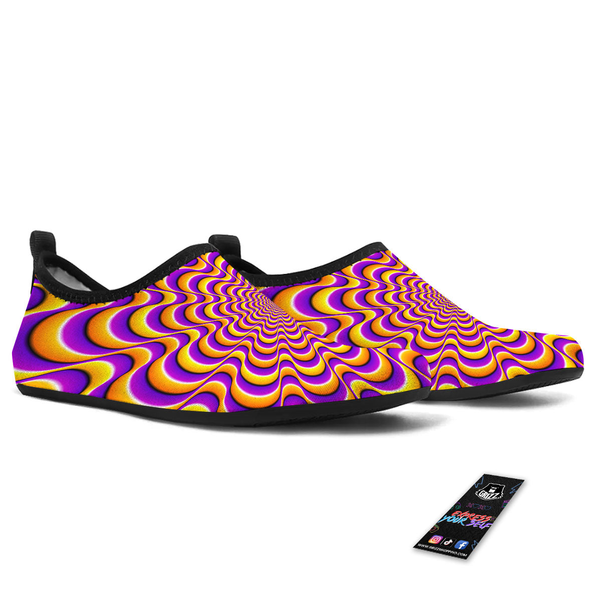 Illusion Optical Wave Psychedelic Water Shoes-grizzshop