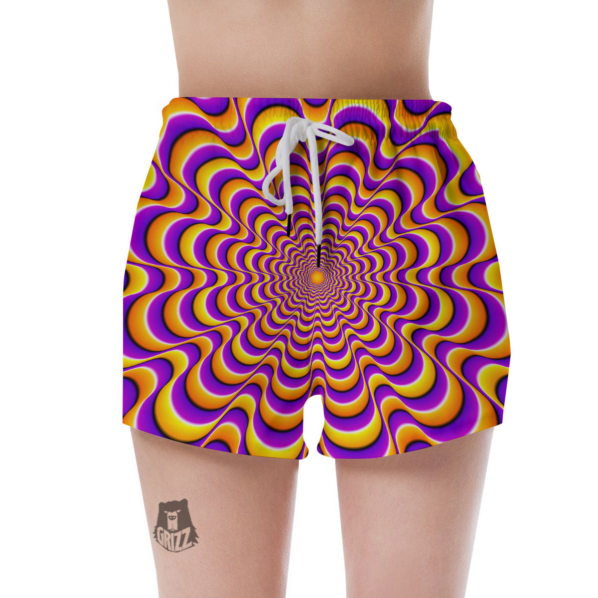Illusion Optical Wave Psychedelic Women's Shorts-grizzshop