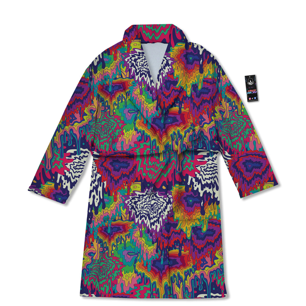 Illusion Psychedelic Print Pattern Bathrobe-grizzshop