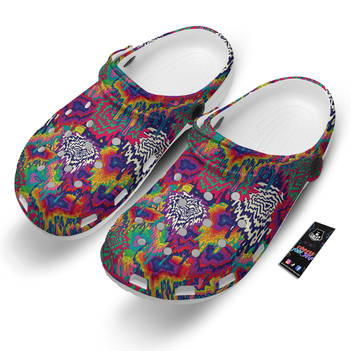 Illusion Psychedelic Print Pattern Clog-grizzshop