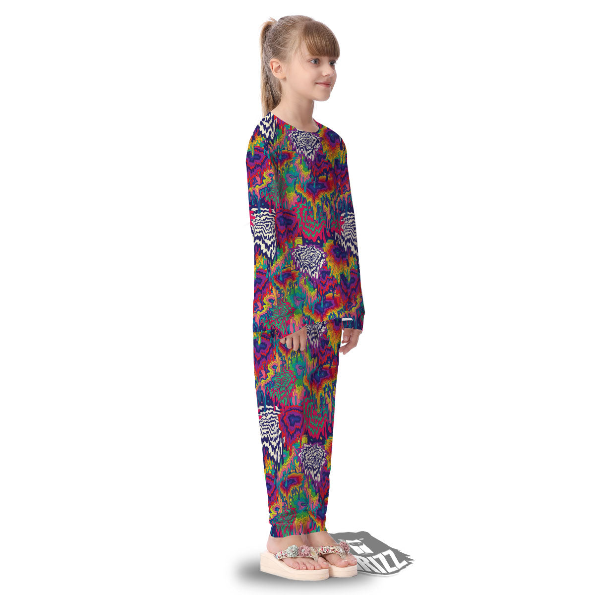 Illusion Psychedelic Print Pattern Kid's Pajamas-grizzshop