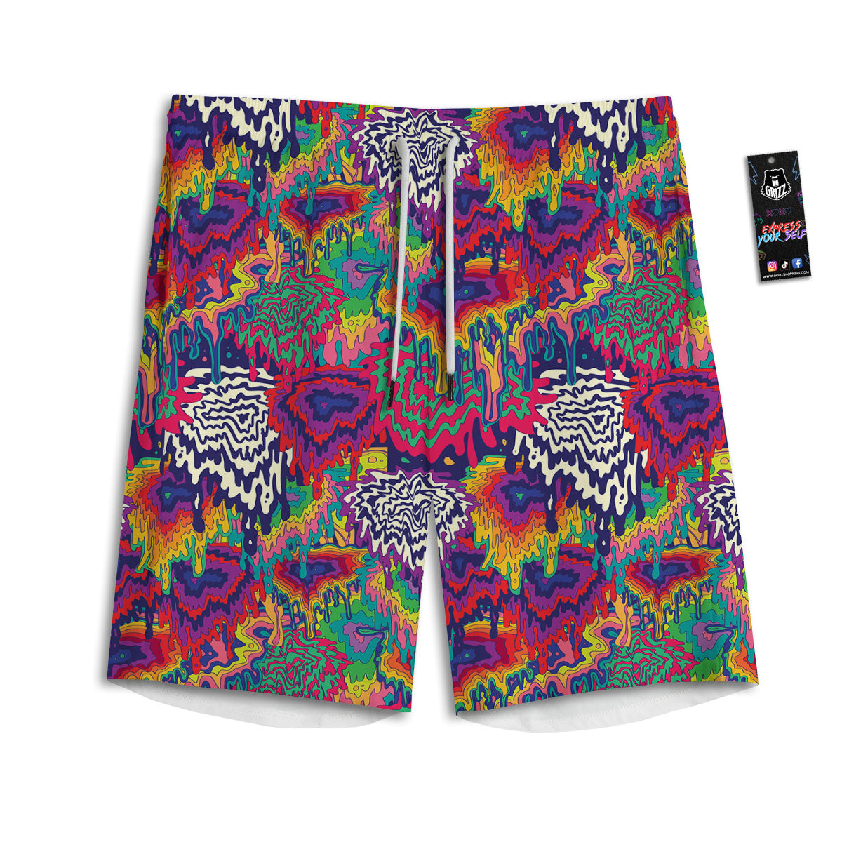 Illusion Psychedelic Print Pattern Men's Athletic Shorts