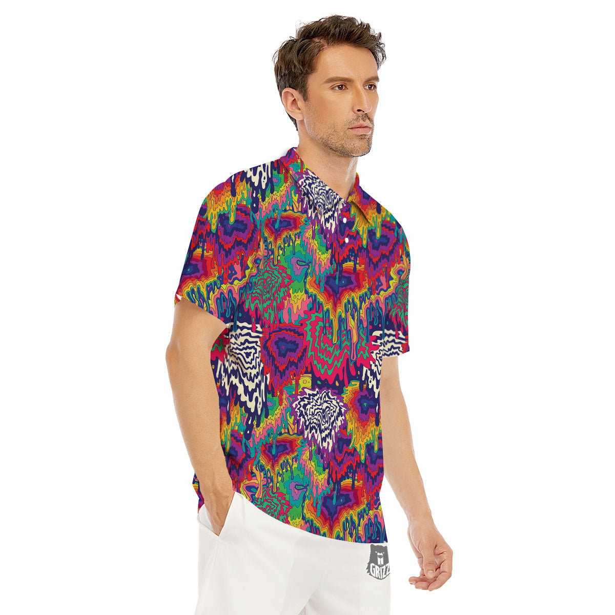 Illusion Psychedelic Print Pattern Men's Golf Shirts-grizzshop