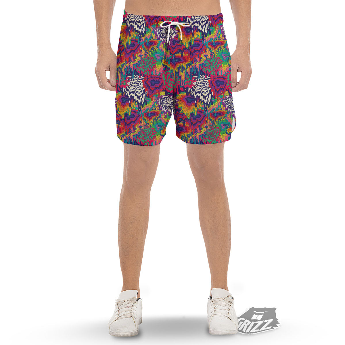 Illusion Psychedelic Print Pattern Men's Gym Shorts-grizzshop