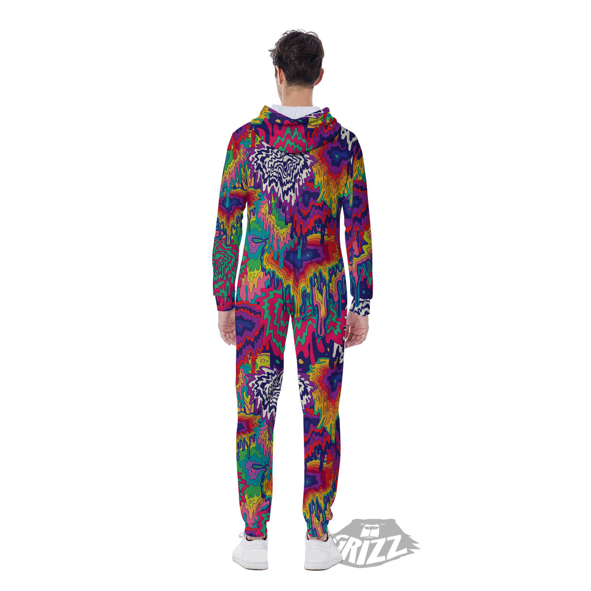 Illusion Psychedelic Print Pattern Men's Jumpsuit-grizzshop