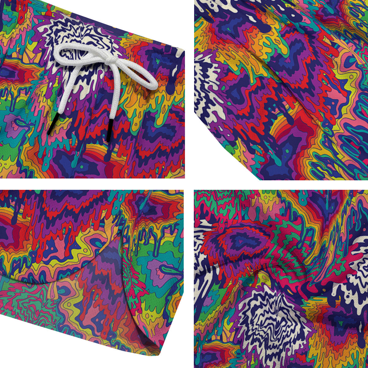 Illusion Psychedelic Print Pattern Men's Running Shorts-grizzshop