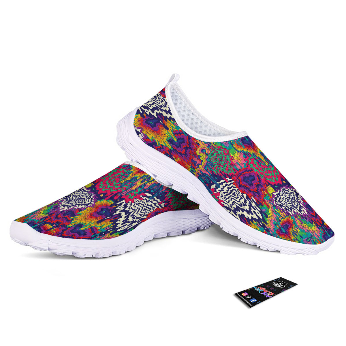 Illusion Psychedelic Print Pattern Nurse Shoes-grizzshop
