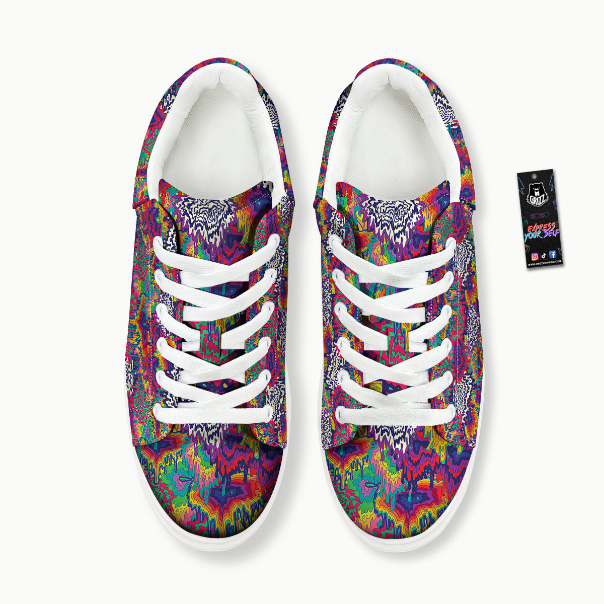 Illusion Psychedelic Print Pattern Platform Shoes-grizzshop