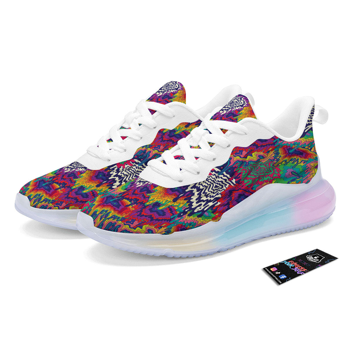 Illusion Psychedelic Print Pattern Running Sneakers-grizzshop