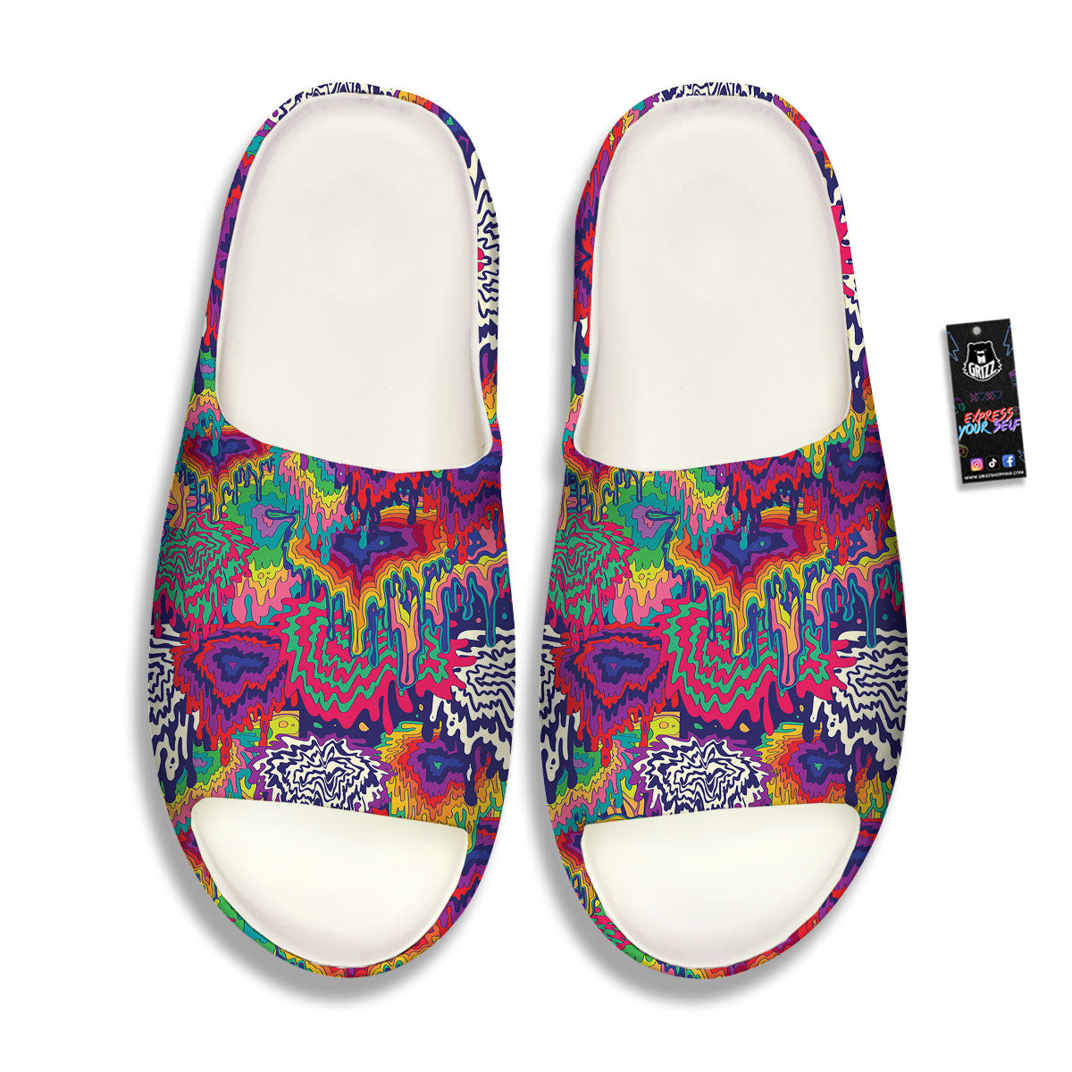 Illusion Psychedelic Print Pattern Sandals-grizzshop