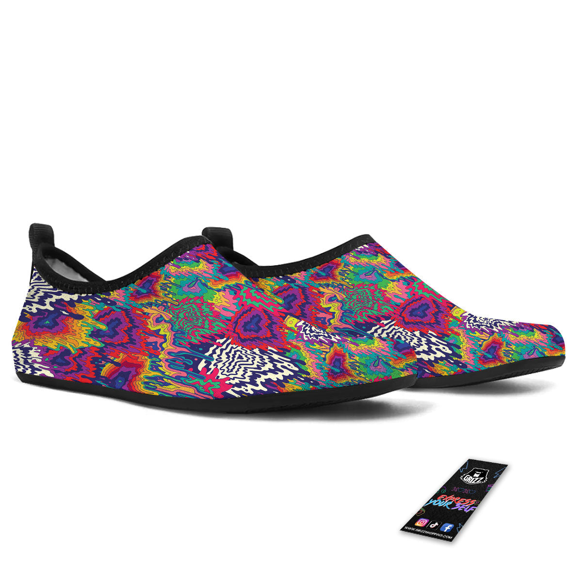 Illusion Psychedelic Print Pattern Water Shoes-grizzshop