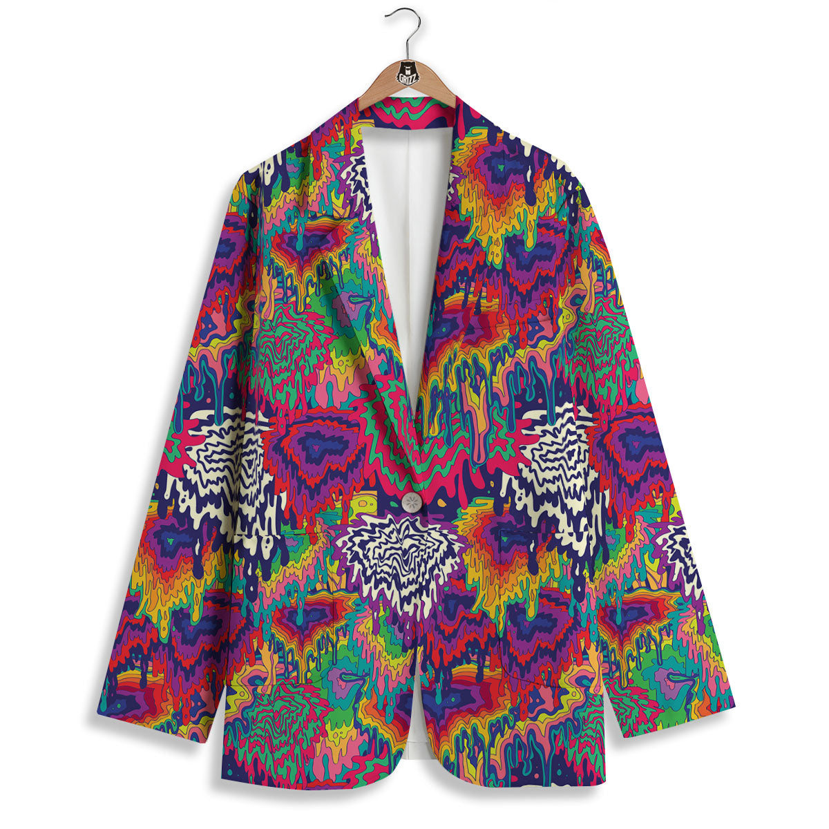 Illusion Psychedelic Print Pattern Women's Blazer-grizzshop