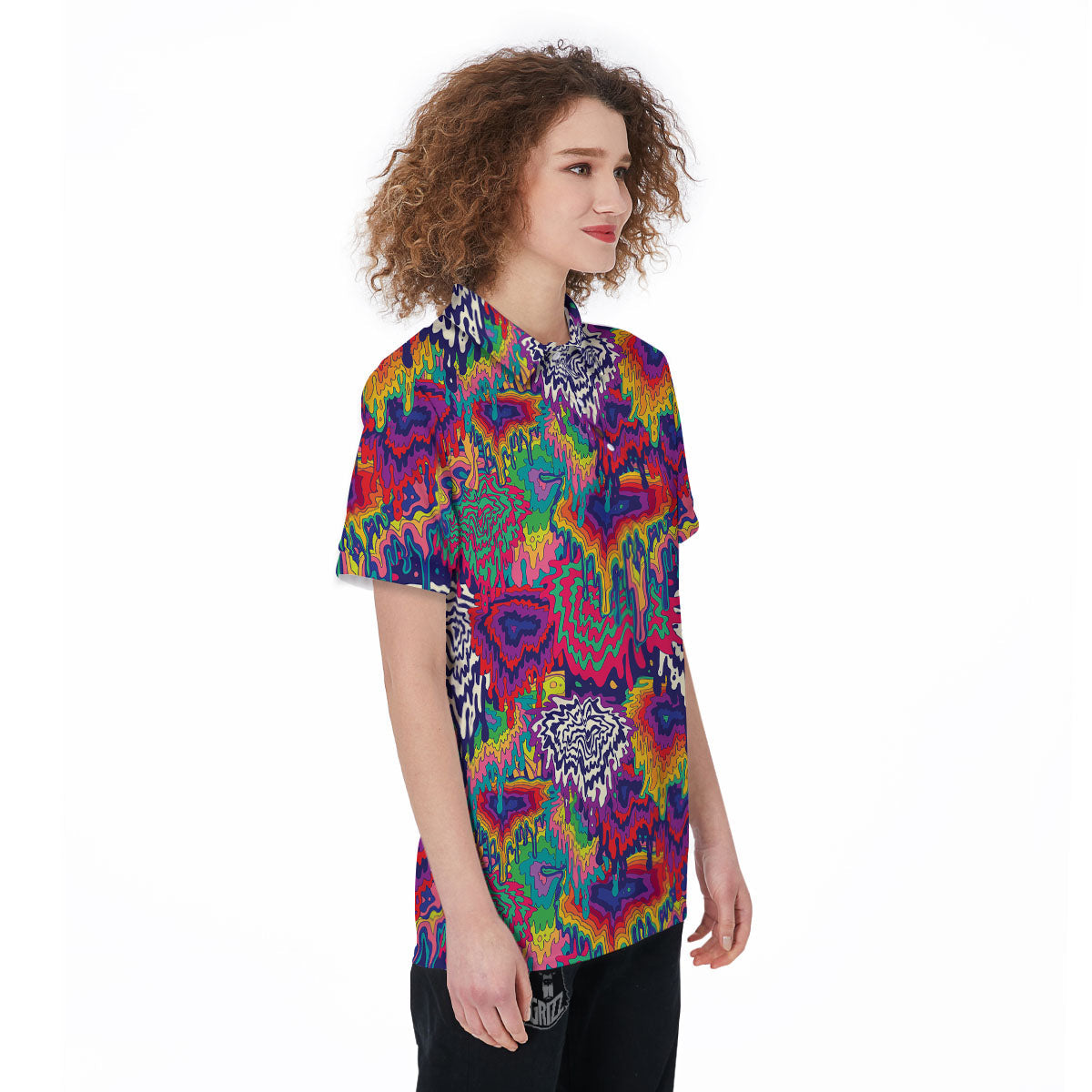Illusion Psychedelic Print Pattern Women's Golf Shirts-grizzshop