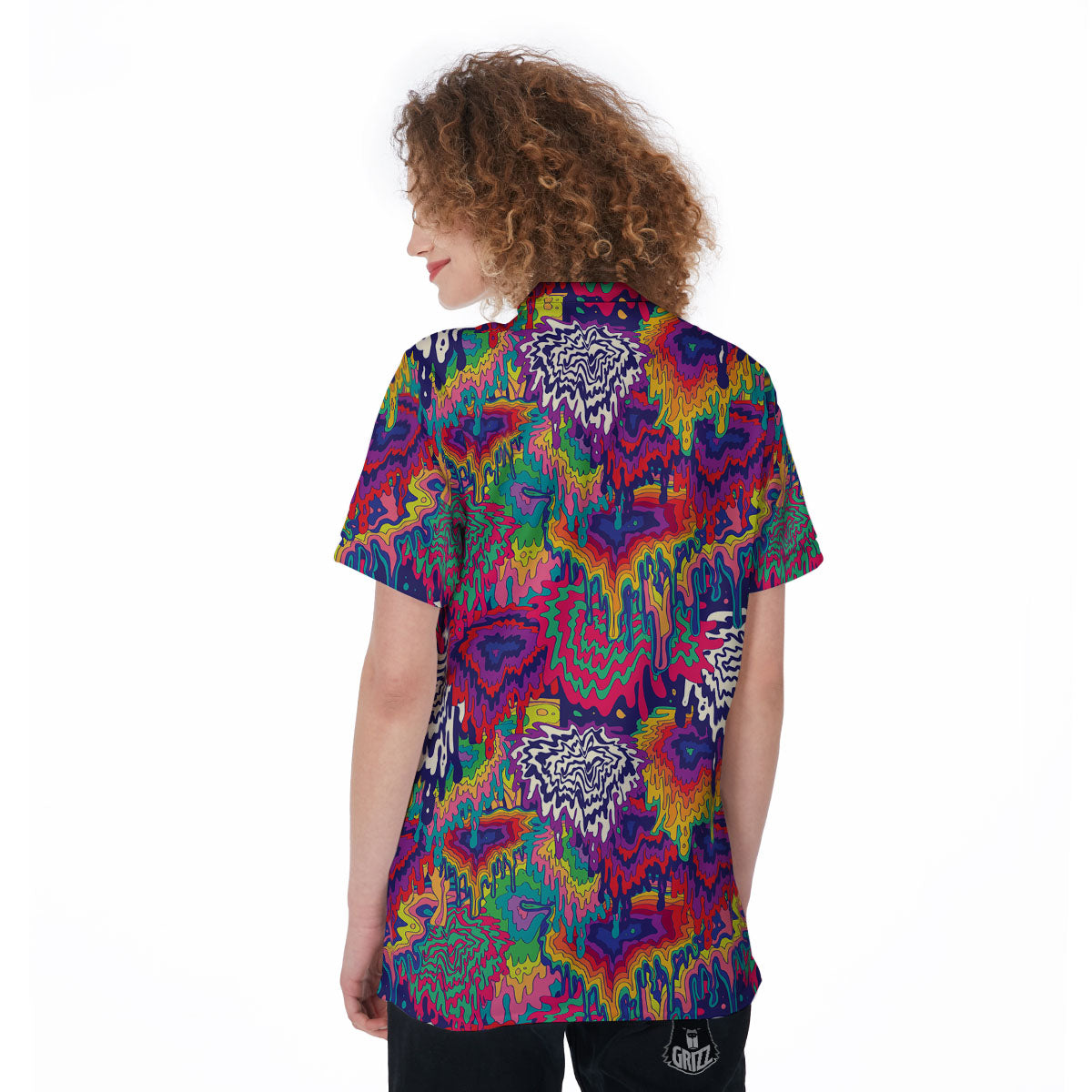 Illusion Psychedelic Print Pattern Women's Golf Shirts-grizzshop