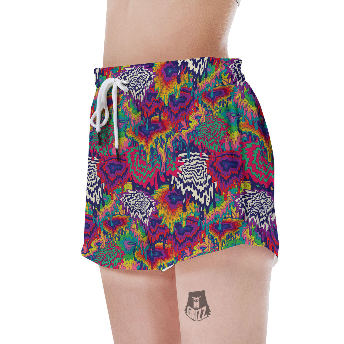 Illusion Psychedelic Print Pattern Women's Shorts-grizzshop