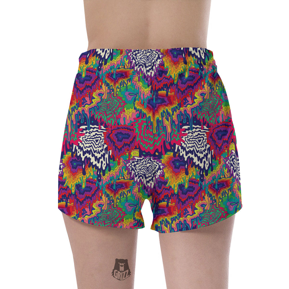 Illusion Psychedelic Print Pattern Women's Shorts-grizzshop