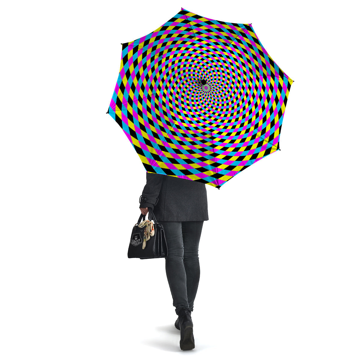 Illusion Spiral Colorful Print Umbrella-grizzshop