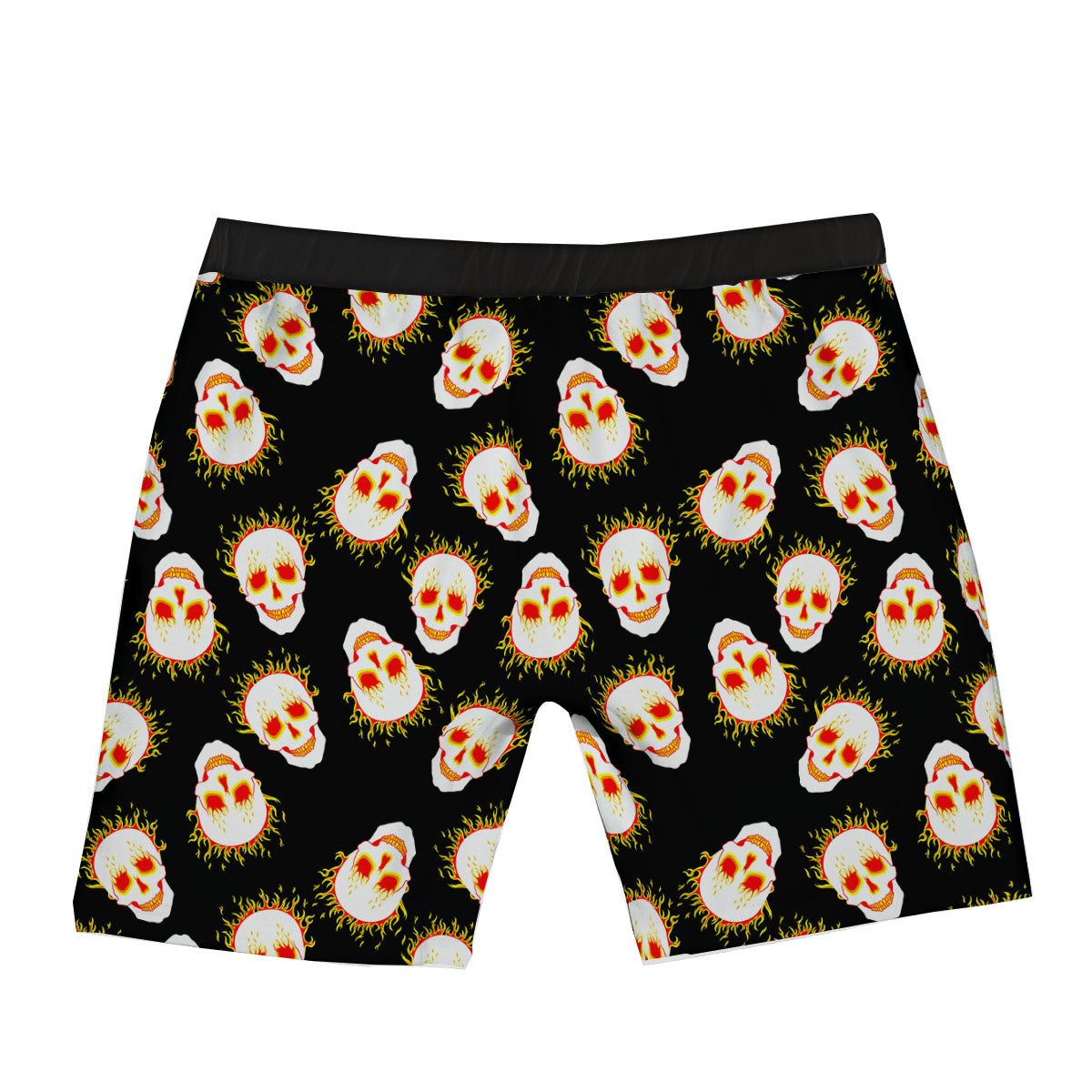 In Flames Skull Print Pattern Boxer Briefs-grizzshop