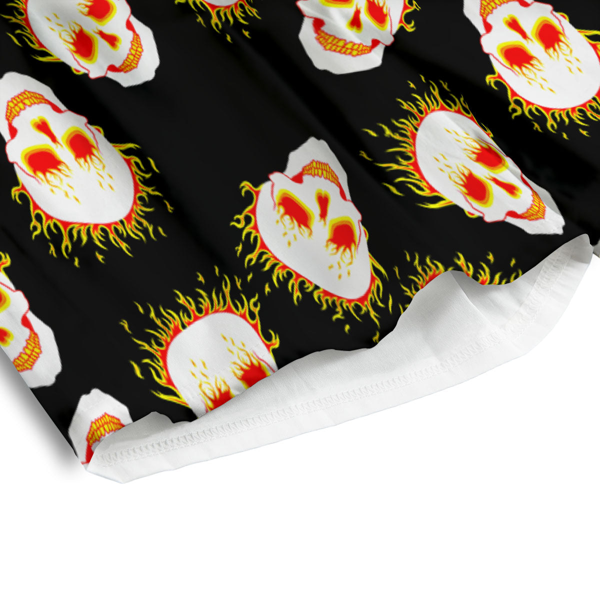 In Flames Skull Print Pattern Men's Athletic Shorts