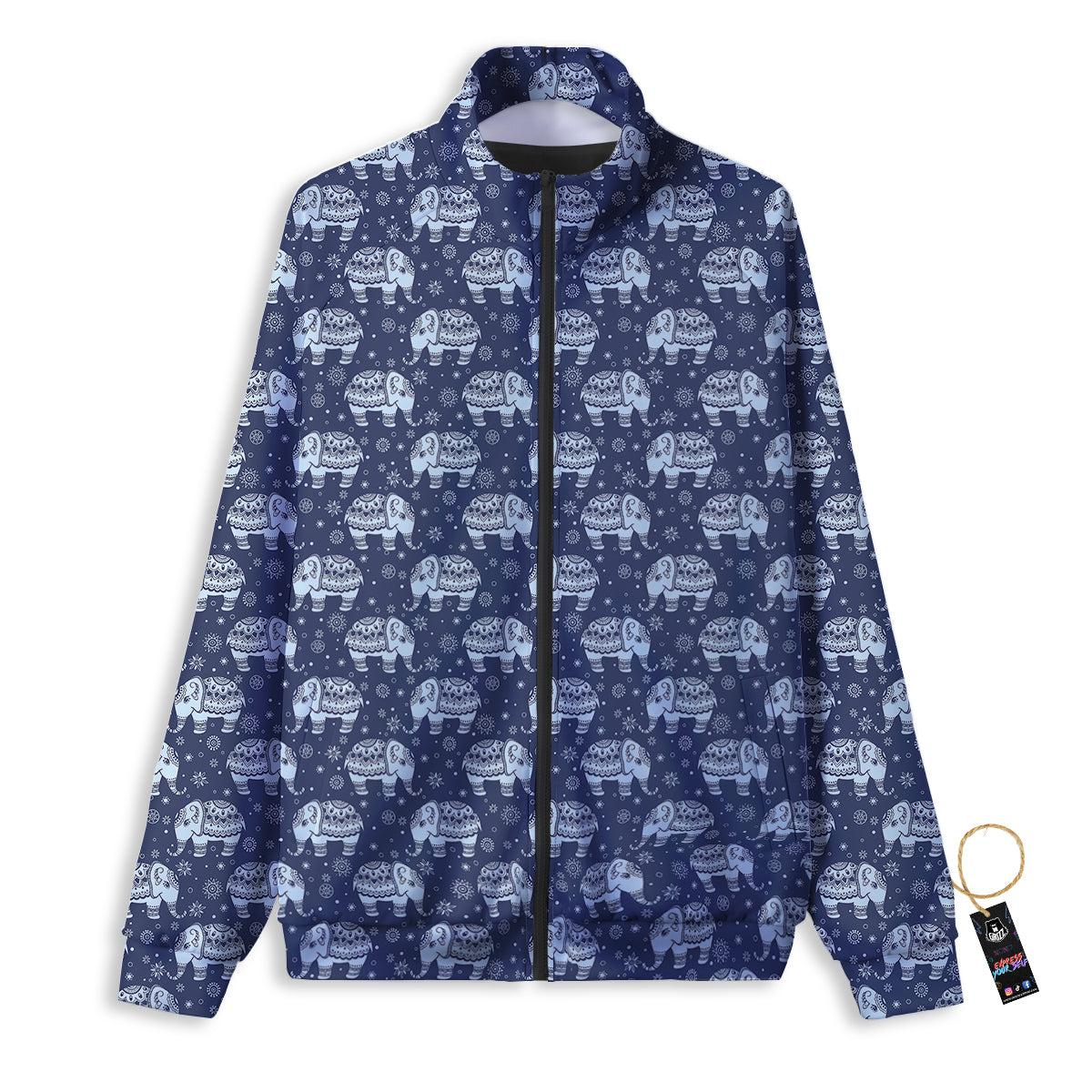 In Flames Skull Print Pattern Track Jacket-grizzshop