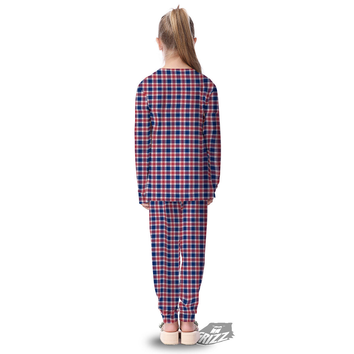 Independence Day American Plaid Print Kid's Pajamas-grizzshop