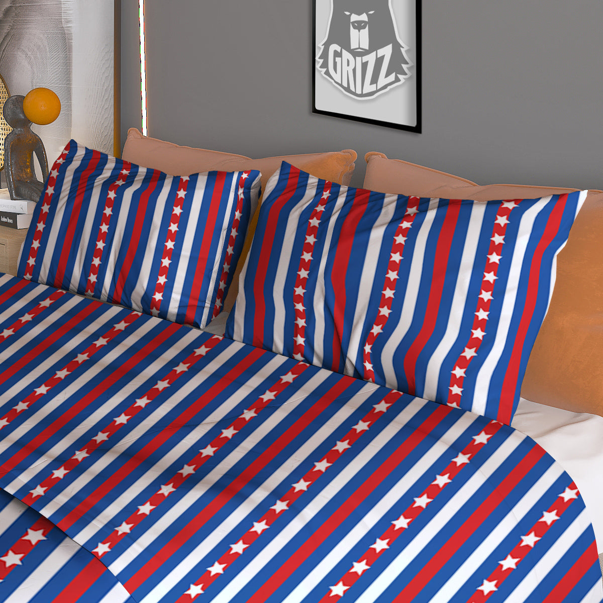 Independence Day USA Print Pattern Duvet Cover Bedding Set
