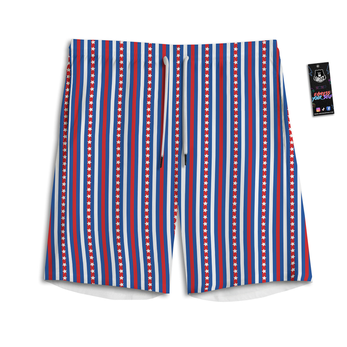 Independence Day USA Print Pattern Men's Athletic Shorts
