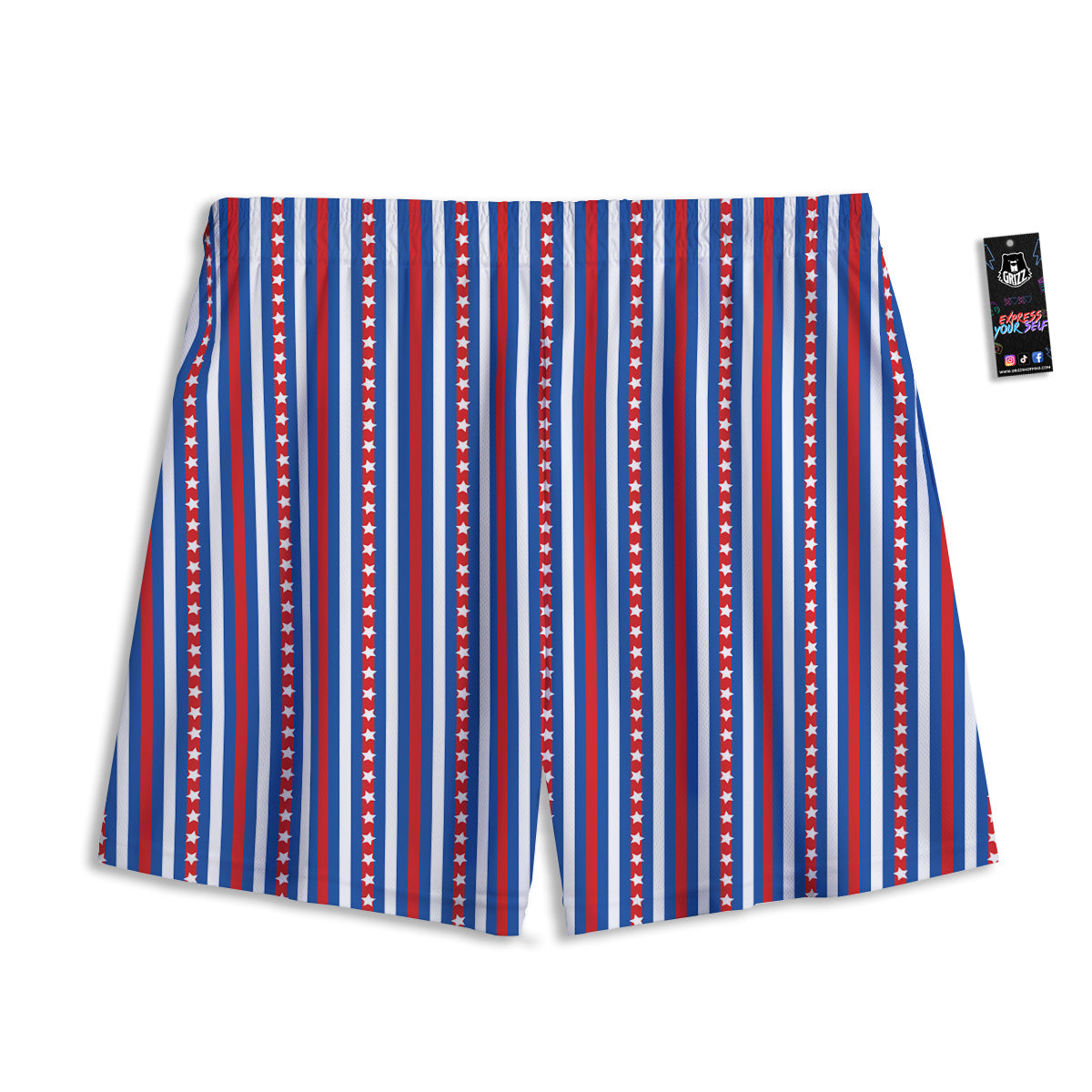 Independence Day USA Print Pattern Mesh Shorts