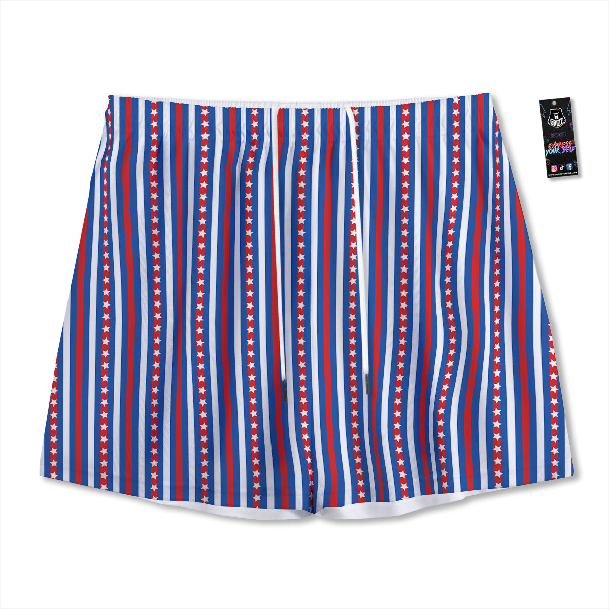 Independence Day USA Print Pattern Mesh Shorts